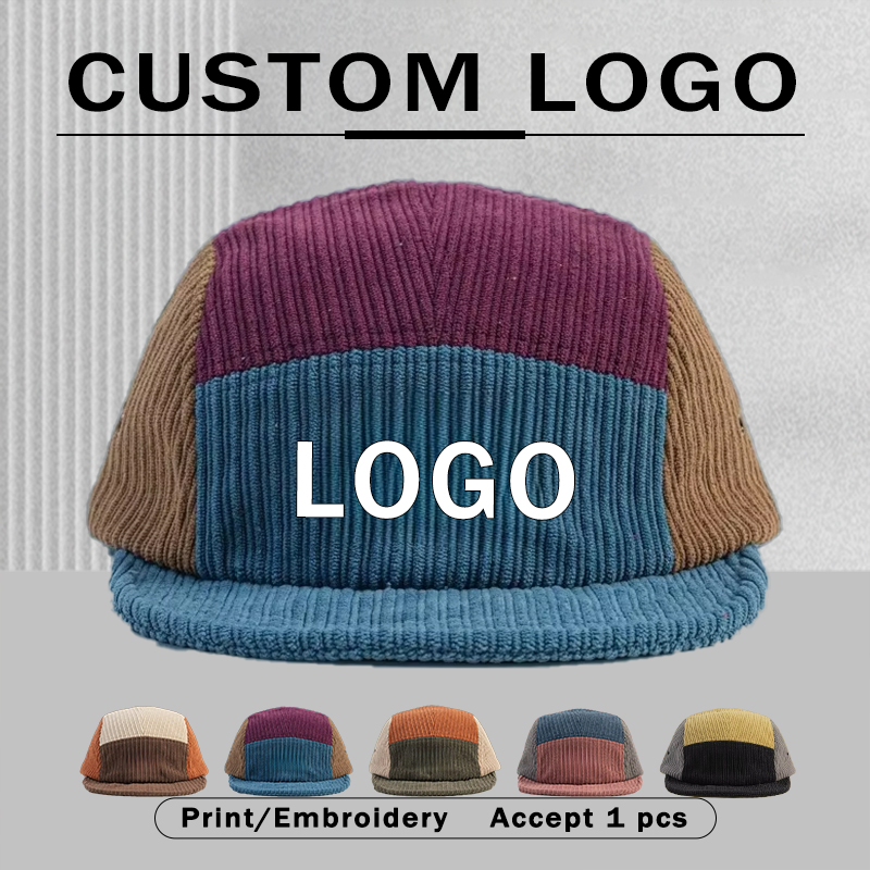 Corduroy Cap 5 Panel - Gorra de béisbol de cinco paneles