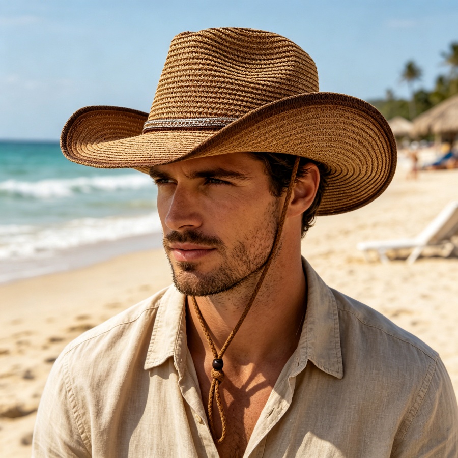 Cowboy Hat Straw - Sombrero de paja con gradiente de