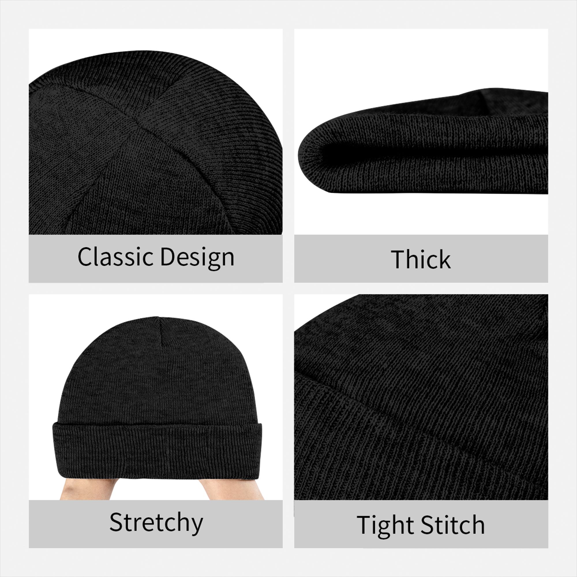 Gorro de punto acanalado con p - Beanie Cuffed Knit reseña y precio